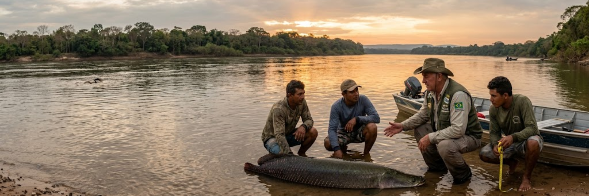 Peixe de 1,8 metro pescado no Rio Araguaia não pode ser consumido e deve ser devolvido à água, diz guia